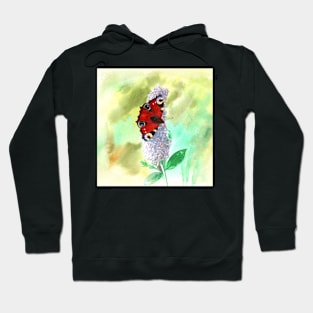 Peacock Butterfly watercolour Hoodie